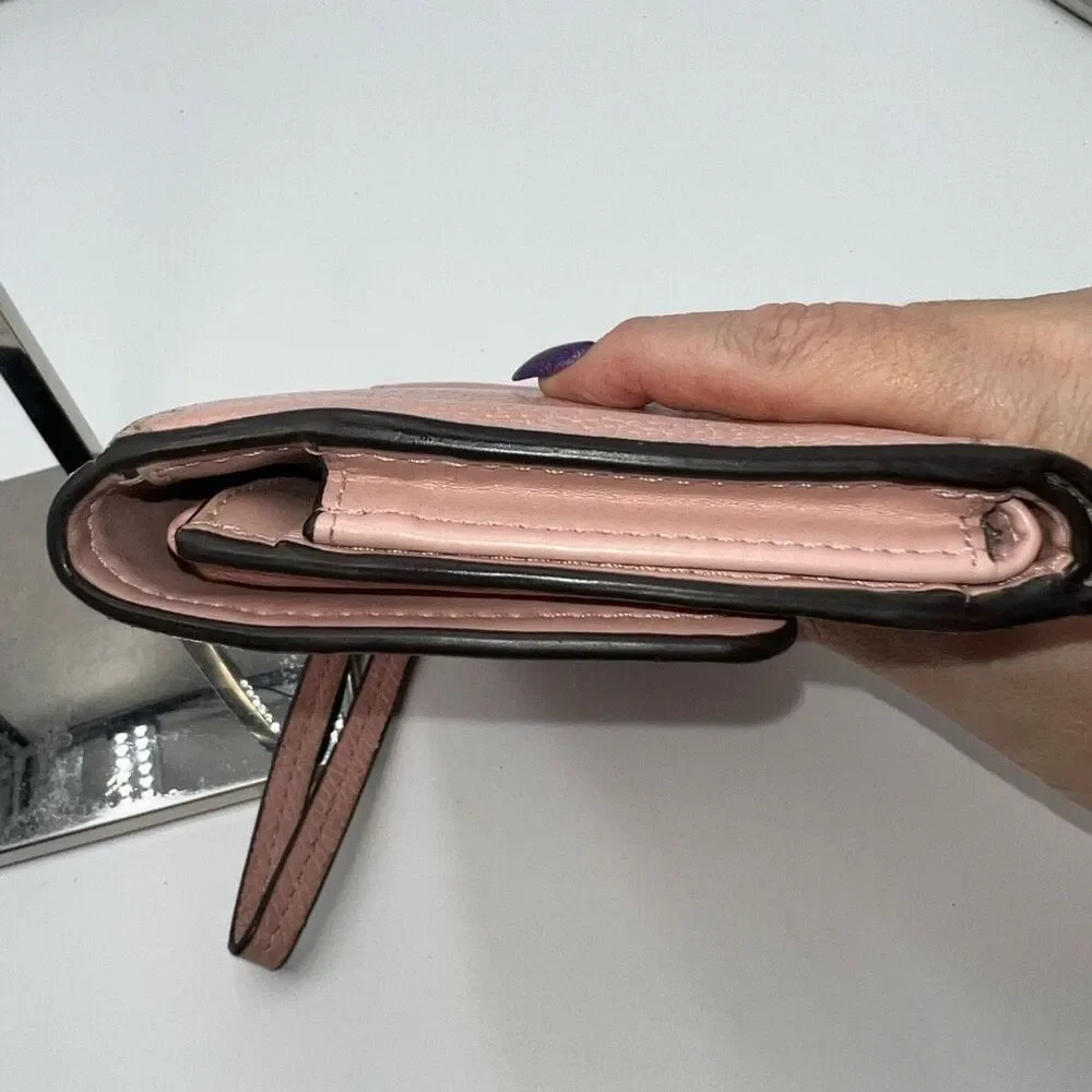 Michael Kors Long Wallet/Phone Holder Wristlet in Blush Soft Leather